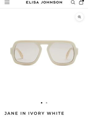 Elisa Johnson Jane Sunglasses in Ivory White